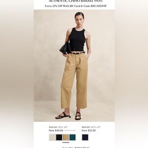 Banana Republic Authentic Chino Barrel Pant